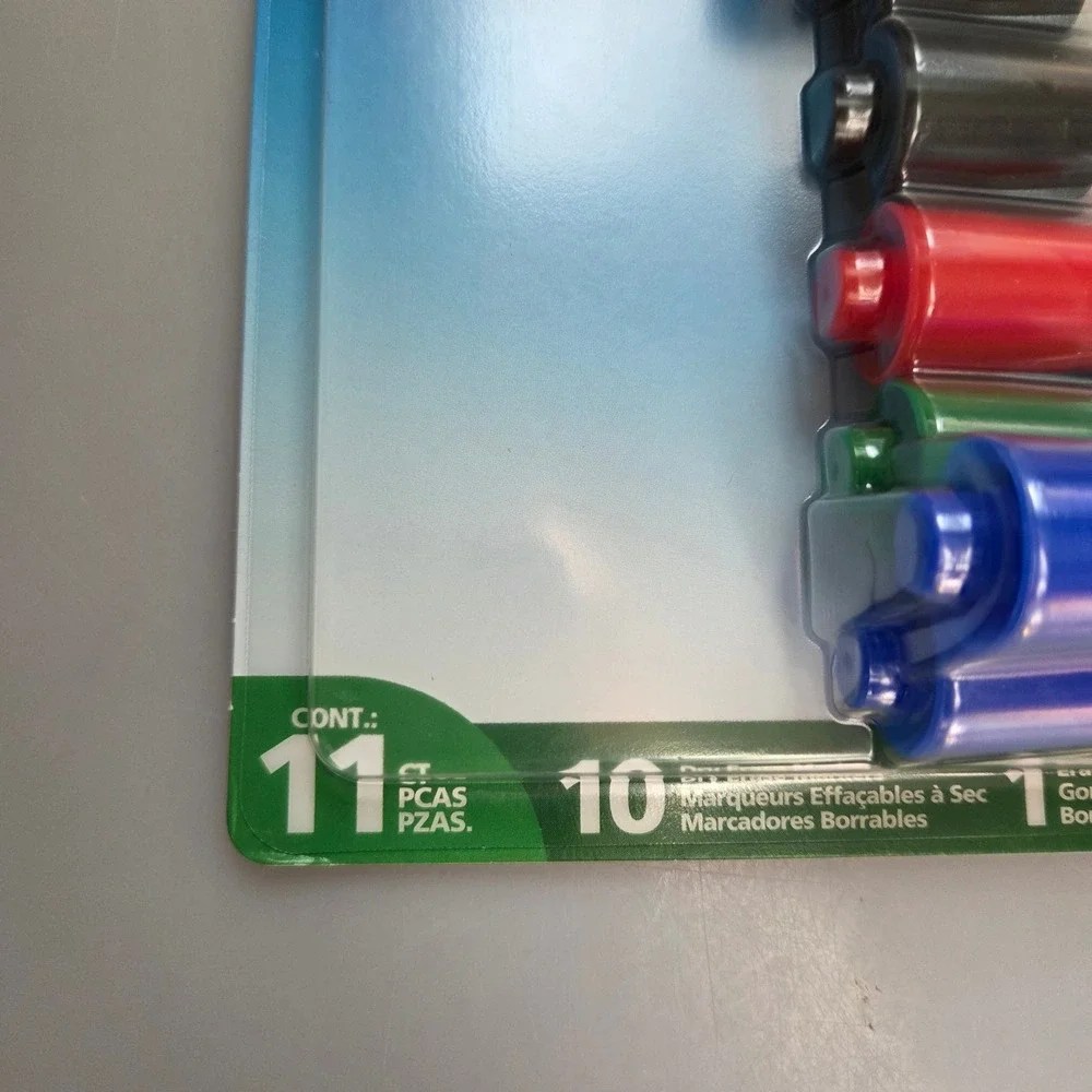 Expo Dry Erase Markers Assorted‎ Colors Chisel & Fine Tip 11pc Set Eraser